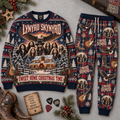 AC/DC Dirty Deeds Done Dirt Cheap Red Black Holiday Sweater and Jogger Pants Set NDN 1