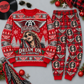 Aerosmith Dream On Christmas Red Rock Festive Graphic Sweater and Jogger Pants Set NDN 1