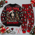 Alice Cooper Christmas Nightmare Black Red Festive Graphic Sweater and Jogger Pants Set NDN 1