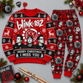 Blink-182 Merry Christmas Red Black Festive Graphic Sweater and Jogger Pants Set NDN 1