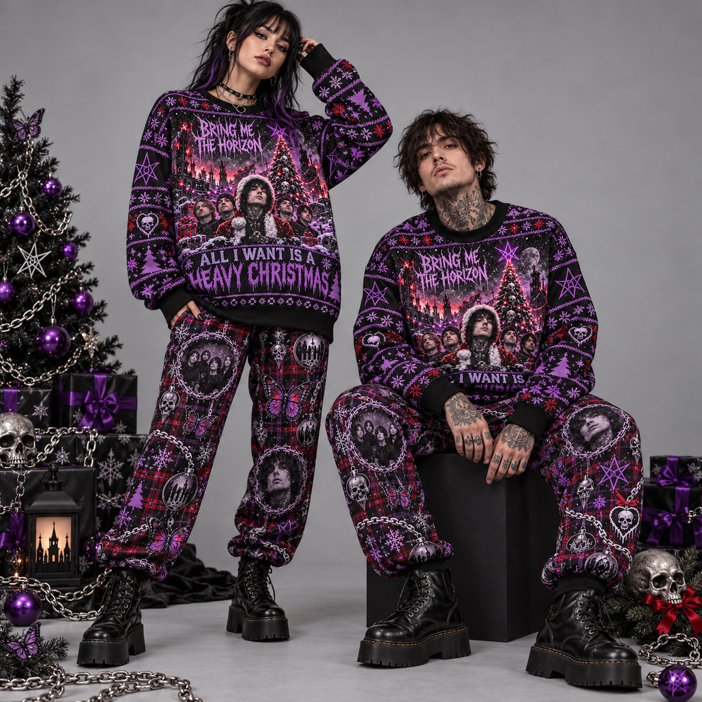 Bring Me The Horizon All I Want Is A Heavy Christmas Sweater and Jogger Pants Set NDN 2