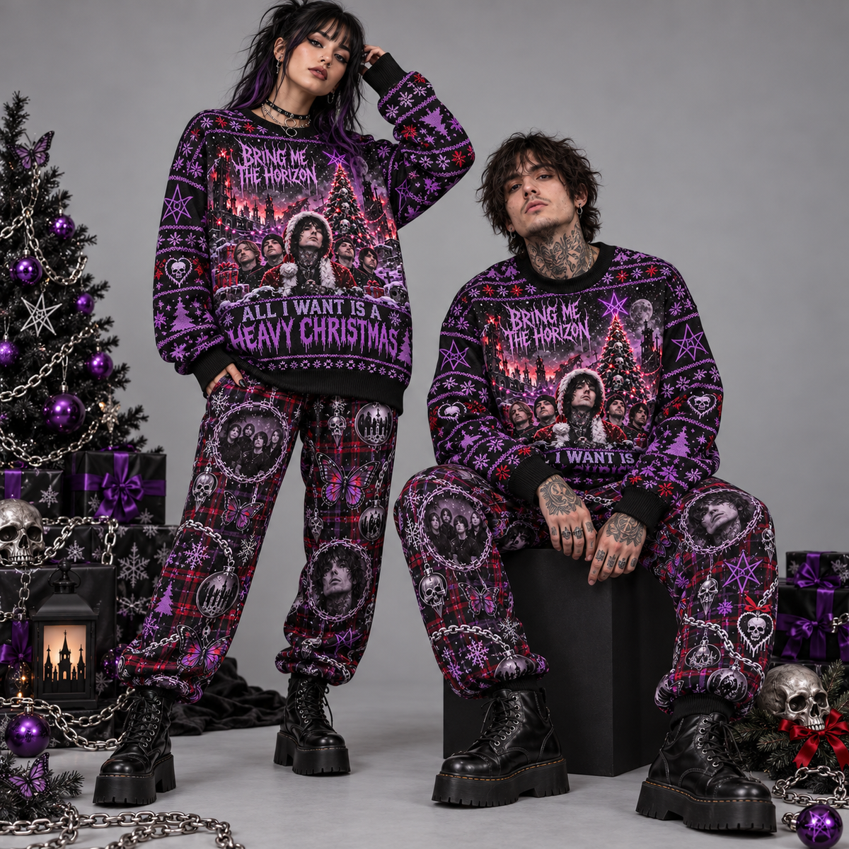 Bring Me The Horizon All I Want Is A Heavy Christmas Sweater and Jogger Pants Set NDN 2