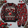 Five Finger Death Punch Christmas Skull Black Red Sweater and Jogger Pants Set NDN 1