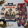 Fleetwood Mac Christmas Dreams Cream Burgundy Festive Graphic Sweater and Jogger Pants Set NDN 1