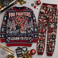Foo Fighters Learn to Fly Santa Sleigh Sweater and Jogger Pants Set Christmas NDN 1
