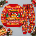 Garfield Merry Repeat Red Plaid Christmas Festive Graphic Sweater and Jogger Pants Set NDN 1