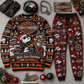 Harley Davidson Jack Skellington Ride Into Christmas Sweater and Jogger Pants Set NDN 1