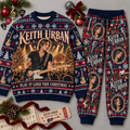 Keith Urban Play It Loud This Christmas Portrait Navy Sweater and Jogger Pants Set NDN 1