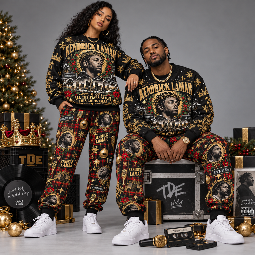 Kendrick Lamar All the Stars Align This Christmas Sweater and Jogger Pants Set NDN 2