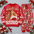 Mariah Carey All I Want for Christmas Red Festive Graphic Sweater and Jogger Pants Set NDN 1