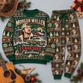 Morgan Wallen Tennessee Christmas Green Country Sweater and Jogger Pants Set NDN 1