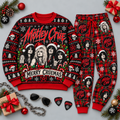 Motley Crue Merry Cruemas Red Black Band Festive Graphic Sweater and Jogger Pants Set NDN 1