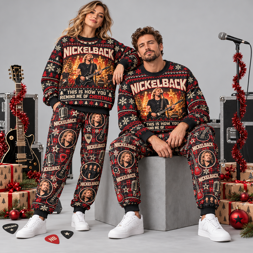 Nickelback This Is How You Remind Me of Christmas Sweater and Jogger Pants Set NDN 2