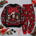 Ozzy Osbourne Crazy Christmas Train Red Black Festive Graphic Sweater and Jogger Pants Set NDN 1