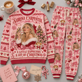 Sabrina Carpenter A Little Espresso A Lot of Christmas Sweater and Jogger Pants Set NDN 1