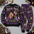 Stevie Nicks Christmas Magic Purple Celestial Festive Graphic Sweater and Jogger Pants Set NDN 1
