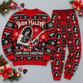 Van Halen Jump Into Christmas Red Black Festive Graphic Sweater and Jogger Pants Set NDN 1